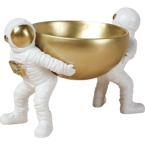 Creative Astronaut Practical Storage Bowl Decoration Home Eco-friendly Resin Figurine Living Room Hallway Brief Arts Ornaments