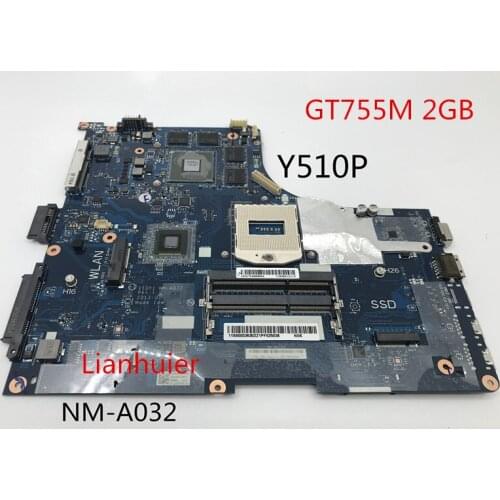 For Lenovo Y510P Laptop Motherboard VIQY1 NM-A032 PGA947 DDR3 GT755M 2GB 100% tested FRU/PN 90003630 N14P-GT1-A2