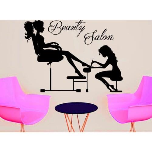 Beauty Salon Wall Sticker Manicure Beautician Manicuring GirlS Toenail Removable DIY Home Decor Vinyl Fashionable Wall Decals