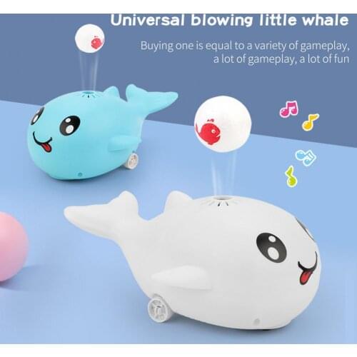 Educational Whale Toy Lighting Musical Electric Whales Floating Ball Fan Toys Bathroom Charging Animal Bauble Delicate Craft