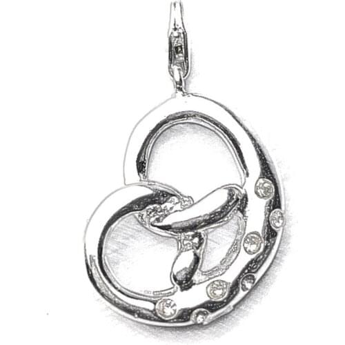 Silver White Zirconia Butterfly Pretzel Charm Pendants, Fashion Chain Necklace Accessories Pendant Jewelry Bijoux Gift for Women