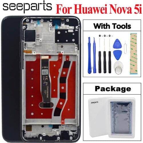 Original For Huawei Nova 5i LCD Display Screen Touch Screen Digitizer Assembly Replacement GLK-LX1 GLK-LX2 Nova 5i LCD