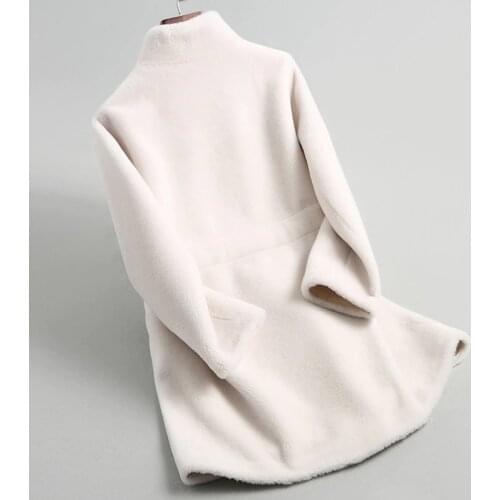 Women 2020 Real Wool Fur Coat With Belt Long Sheep Shearing Coats Thick Warm Winter Female Jacket Outwear 18196 WYQ2113 s