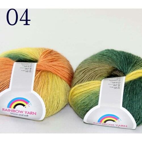 Sale Soft Cashmere Wool 2X50gr ball Colorful Rainbow Wrap Shawl DIY Hand Knit Yarn Green Yellow Khaki Olive 524-04-2