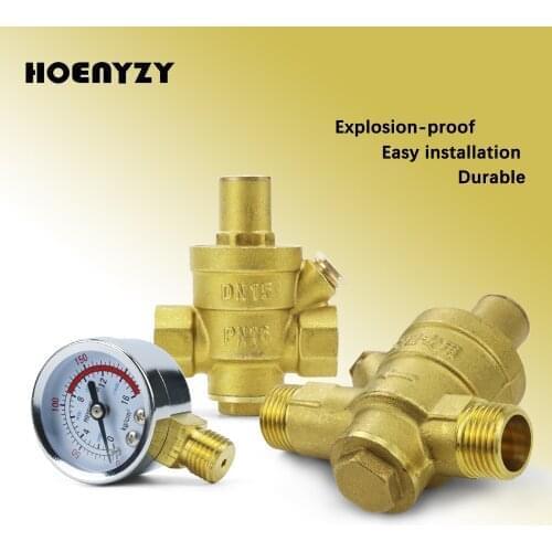 1/2" 3/4" 1" 2" Male/Female Thread Brass Tap Water Pressure Reducing Maintaining Valve DN15/DN20/DN32/DN50 Adjustable Relief