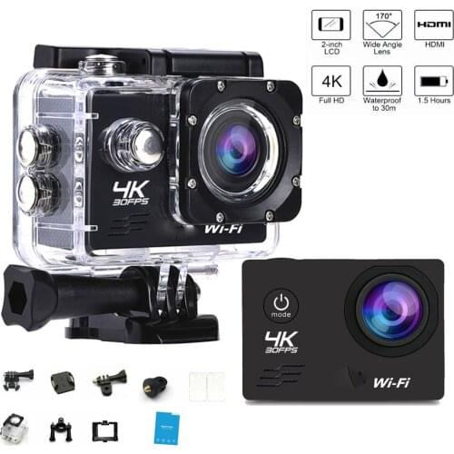 4K Wifi Sports Camera Ultra HD Mini Outdoor 30m Waterproof Can Wear With Camera Helmet Video Go Sport Pro Diving Sports Camera