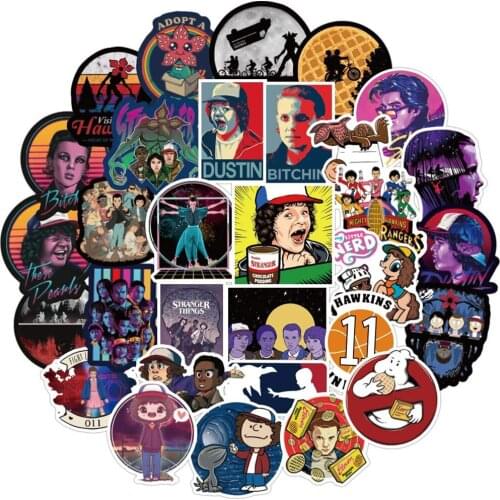10/30/50PCS TV Show Stranger Things Stickers DIY Skateboard Fridge Guitar Motorcycle Luggage Classic Toy Joke Sticker Decals