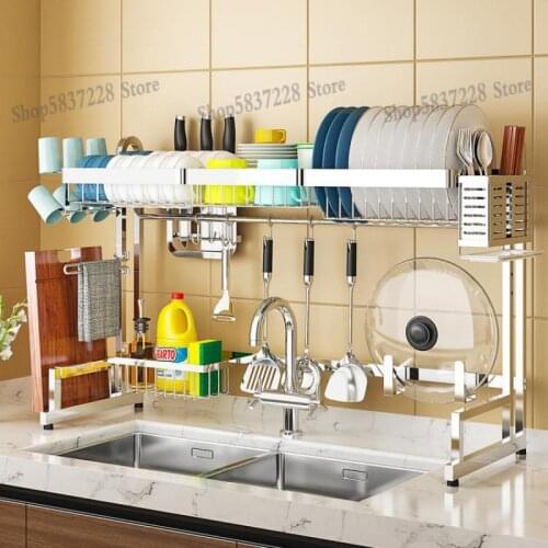 Stainless Steel Sink Drain Rack, Kitchen Storage Rack, Dish Holder, Knife Holder, Household Kitchen Utensils Storage Rack, Dishe