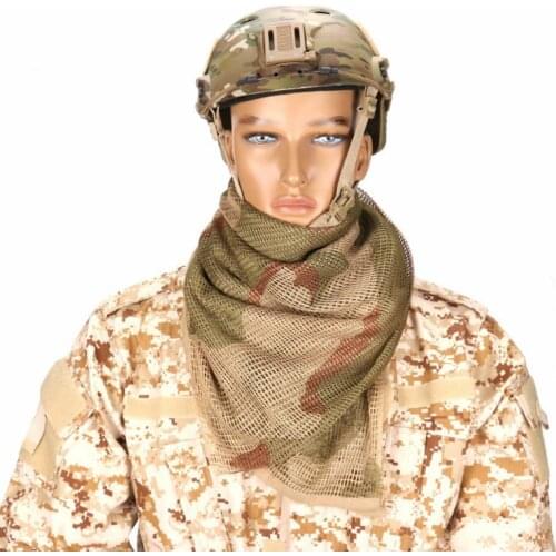 190*90cm Military Cotton Camouflage Tactical Mesh Scarf Sniper Face Veil Camping Hunting Multi Purpose Hiking Scarves