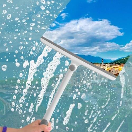 Long Handle Glass Window Squeegee Plastic Home Mirrors Cleaner for Bathroom Showers Glass Doors Adhesive Holder Car