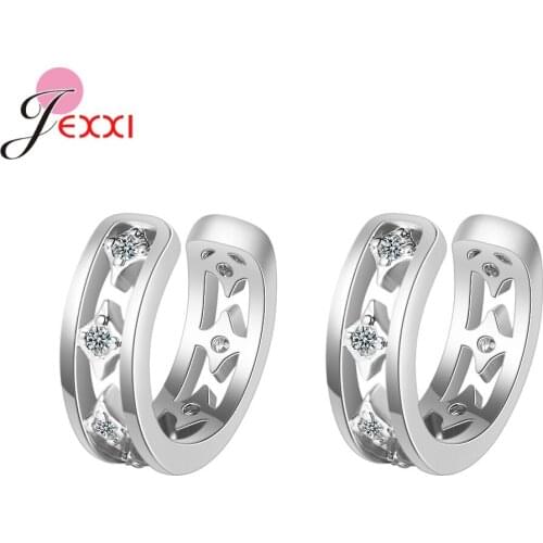 2 Colors Option Earrings For Women Genuine 925 Sterling Silver Ear Hoops Female Fashion Jewelry Accessory Brincos Arete