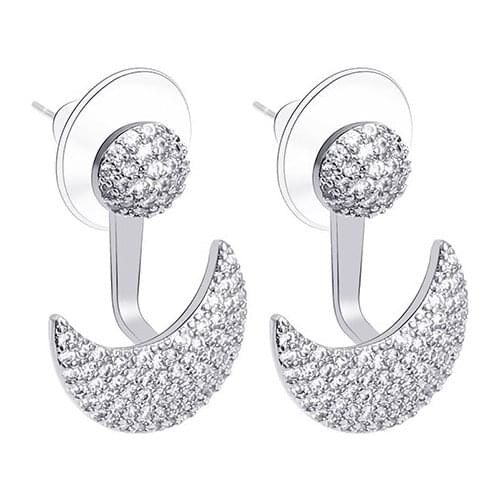 2019 Fashion Personality Copper Zircon Pendant Earrings Gold Silver Color Moon Exquisite Jewelry Party Wedding Ladies Earrings