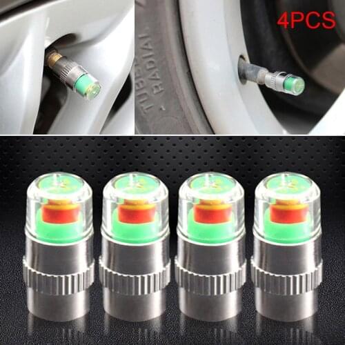 4 Pcs Car Tire Tyre Air Pressure Valve Stem Caps Sensor Indicator Alert Auto SUV Car Styling