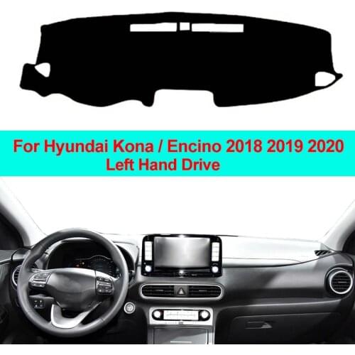 Car Inner Dashboard Cover Dash Mat Carpet Pad For Hyundai Kona Encino 2018 2019 2020 LHD RHD 2 Layers Sun Shade Dashmat Auto