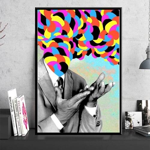 Home Decor Painting Canvas Print Black and White Poster Modern Colorful Man Wall Art Modular Picture Bedroom Background No Frame