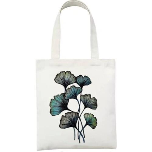 Travel Beach Casual Shoulder Bags Tote Student Book Bag Mushroom Frog And Leaf Plant Printing Bag Funny Animal Printed Handbag