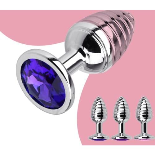 Stainless Steel Erotic Thread Anal Plug Anal Massager Butt Plug Spiral Beads Stimulation Adult Products Sex Toys For Woman Men