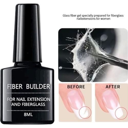 8ML Nail Polish Nail Builder Gel Nail Extension Repair Fiber Liquid UV Nail Phototherapy Extension Glue For Nail Art Nail Fiber