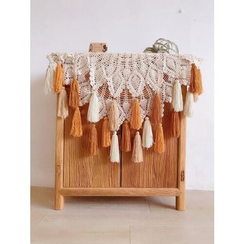 Macrame Wall Hanging, Boho Decor, for Bedroom ,Bohemian Curtains Coffee Table Decoration Potholder Gothic Home Decor