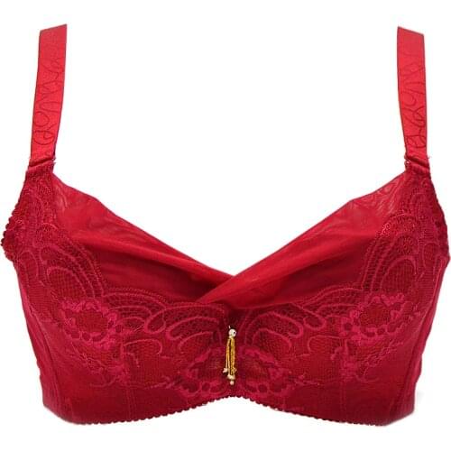 NoEnName Womens Sexy Bra Lingerie Thin Padded Embroidery Lace Beautiful Mesh Bralette Floral Push Up Bra C D 34 36 38 40 42