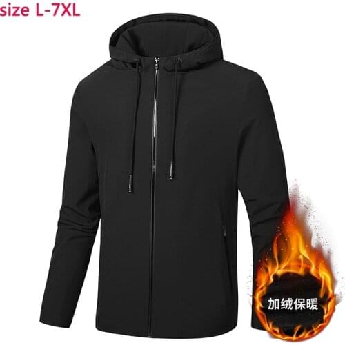 New arrival fashion Pure Black Thickening Jackets Men super Large Coats Autumn winter Casual Loose plus size LXL2XL3XL-6XL7XL8XL
