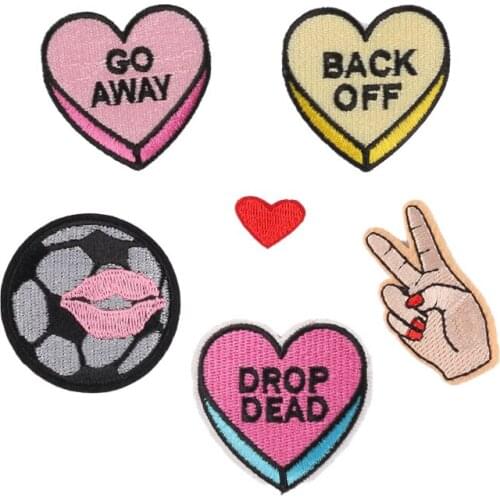New Embroidery Patch Clothing Accessories High-End Embroidery Patch Finger Love Letter Ironing Cloth Stickers Iron on Patches