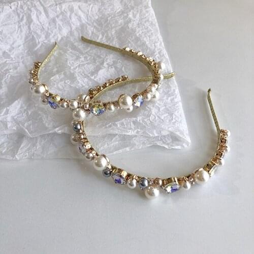 Korean Style Rhinestones Pearl Women Hair Bands New Arrival Party Headwear Head Accessories