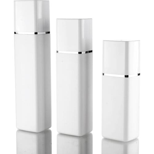 Wholesale 300ml400ml 500ml Square Lotion Bottle With Silver Edge Cover Body Wash Shampoo Bottle Empty Container