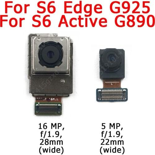 Original Front Rear Back Camera For Samsung Galaxy S6 Edge Active G925 G890 Main Facing Camera Module Replacement Spare Parts