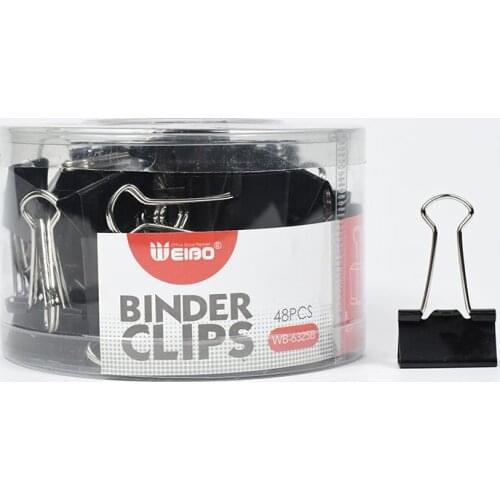 6325B Metal Binder Clips Black 25/45mm Home Office Books File Organizer Food ClipsStrong clamping force Easy classification
