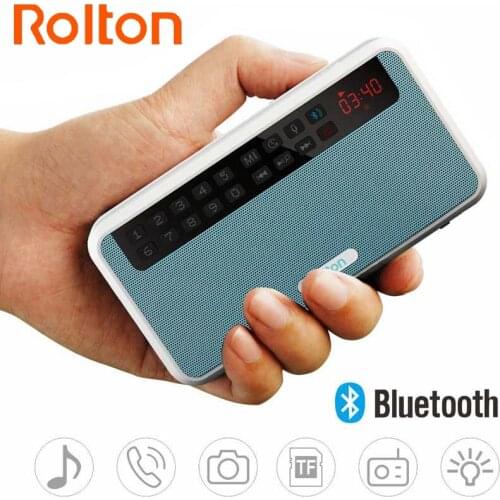 Rolton E500 Portable Stereo Bluetooth Speakers FM Radio Clear Bass Dual Track Speaker TF Card USB Music Player And Flashlight