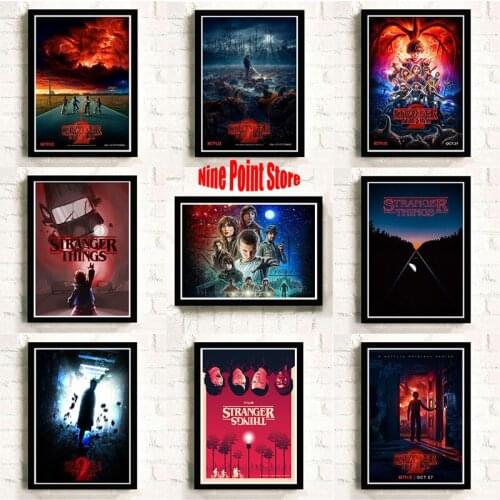 Stranger Things 2 season retro Poster Coated paper Bar Cafe Home Decor vintage Painting Wall Sticker 42*30cm