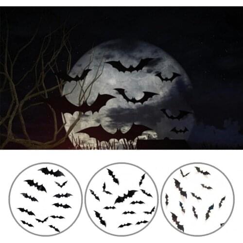 PVC 60Pcs/Set Spooky Haunted House Decal Ornaments Scary Stickers Residue Free for Living Room