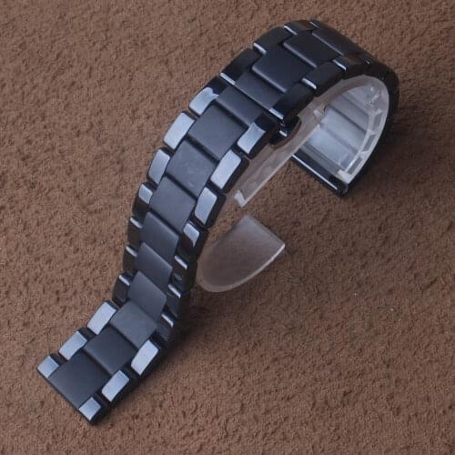 High Quality Watchband Ceramic Matte and polished Black straps Watches Accessories 18mm 20mm 22mm quick release Pins spring bars