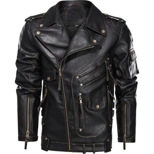 Luxury Brand Leather Men Style Mens Winter Zipper Jacket Mens Leather Luxury Motorcycle Pilot Winter Jackets