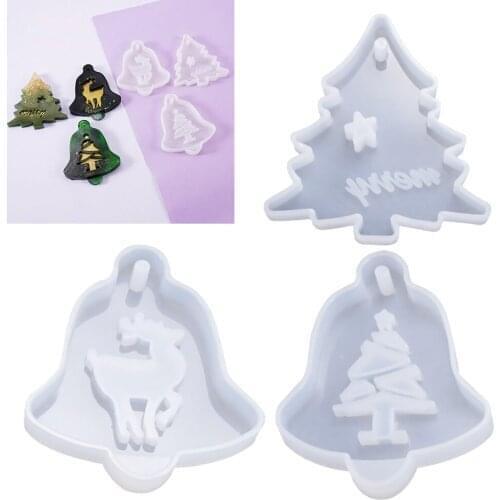 Christmas Trees Elk Silicone Mould Epoxy Resin Mold Xmas Decor Jewelry Making