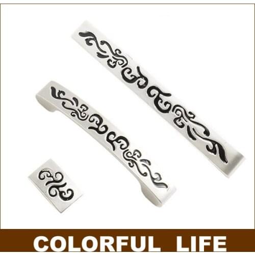 Modern European black carved Drawer cupboard door handle,wardrobe door Round handle,Furniture Hardware