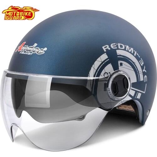 ANDES Helmet Motorcycle Moto Riding Helmets Bike Bicycle Locomotive Scooter Cute Men Women Double Sun Visor Half Face Helmet