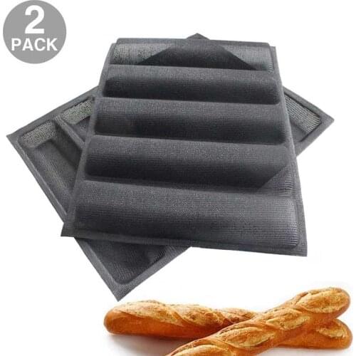 Silicone Baguette Mold Pan Non-Stick Perforated French Bread Pan Forms Baking Tray Liners Mat Bread Mould Food Grade Dropship