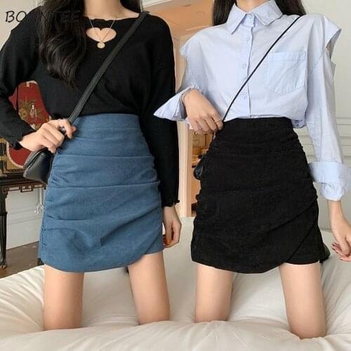 Sexy Skirts Women Simple Fall Ins Fashion Solid Chic Mujer Faldas All-match Holiday Party Vintage Friend Ladies Clothing Newest