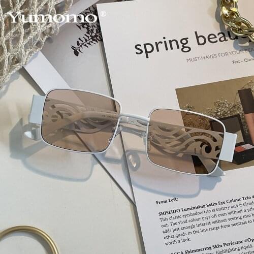 Unique Hollow Out Leg Square Sunglasses For Women Vintage Alloy Punk Sun Glasses Men Retro Hip Hop Gradient Eyewear Female Shade