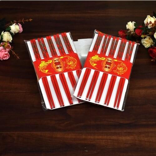 Wedding Supplies Chinese Bamboo Creative Double Happiness Chopsticks Wedding Banquet Dragon Phoenix Red Chopsticks