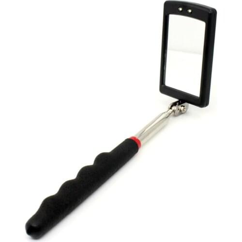 LED Lighted Vehicle Inspection Mirror Flexible Adjustable Telescoping Mirrors 360 Degree Swivel Extend Car Hand Tools