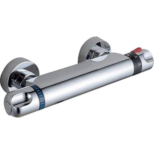 Thermostatic Shower Mixer Modern Thermostatic Bar Shower Mixer Valve Anti Scald Tap, Hot Cold Water Mixer Constant Temperature C