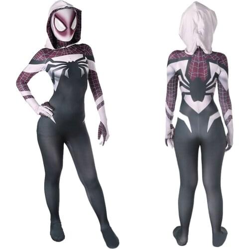 The Amazing Gwen Stacy Costume Lycra Spandex 3D Print Disfraces De Halloween Costume Cosplay Bodysuit Superhero Costume Zentai