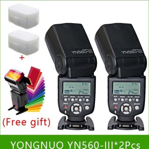 2 PCS YongNuo YN560-III YN560III Flash Speedlite Flashlight for Canon Nikon