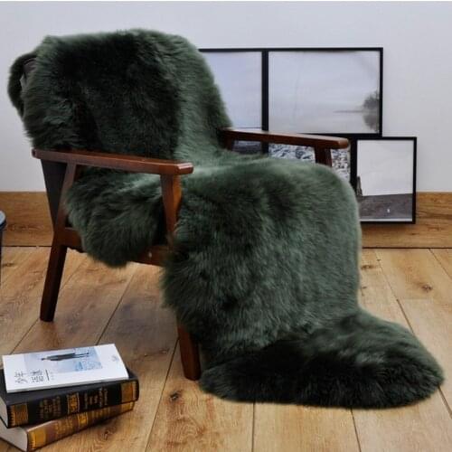 Selected 2P Real full pelt Australia sheepskin rug 70*180cm ,black shaggy sheep fur decoration carpet