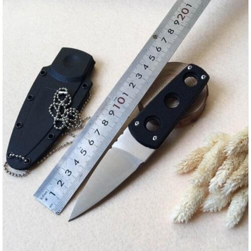 High quality Triangular Shape Straight Knife 440C Steel Camping Tactical Necklace Chain Knives