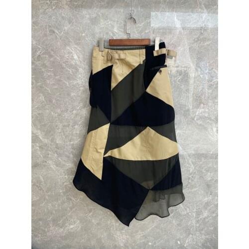 Summer High 2021 Quality Women Patchwork Midi Casual Fashion Skirt 3 Color Tutu