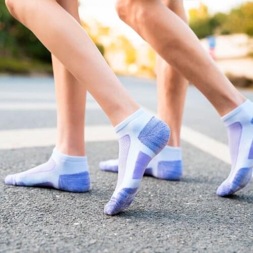 Women Breathable Cycling Socks Outdoor Sports Cotton Towel Bottom Socks Anti Slip Marathon Running Bike Riding Short Socks